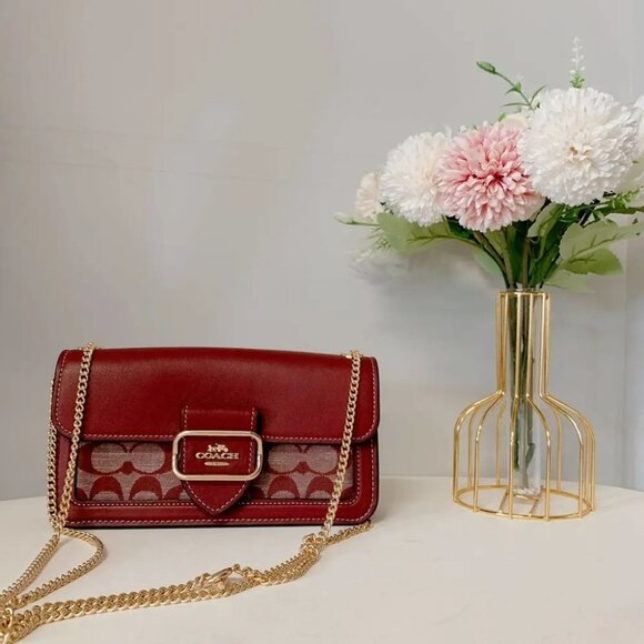 Coach CH150 Morgan Crossbody In Signature Chambray IN Wine Multi - Picture 2 of 6